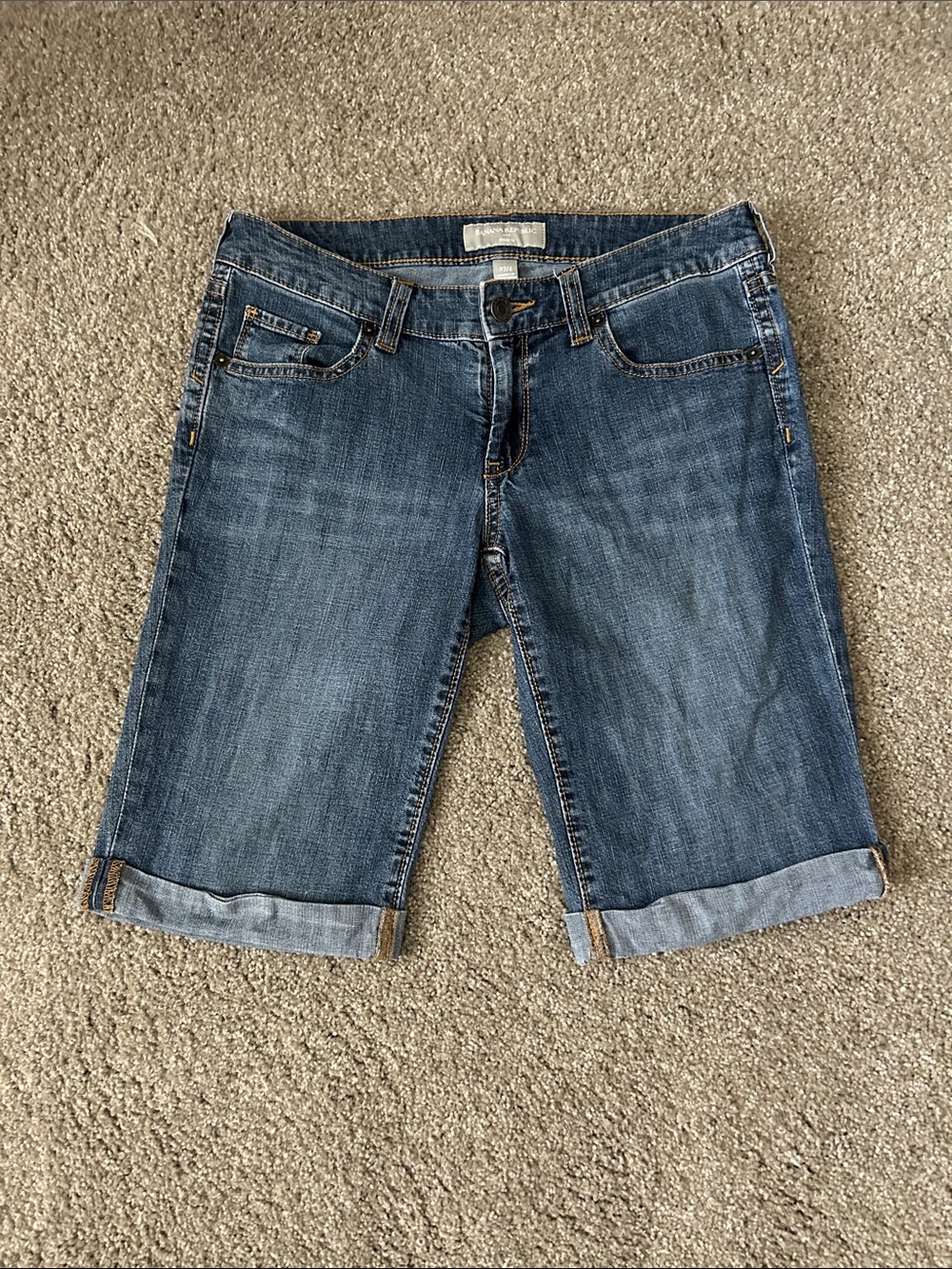 Banana Republic Dark Wash Denim Bermuda Shorts
